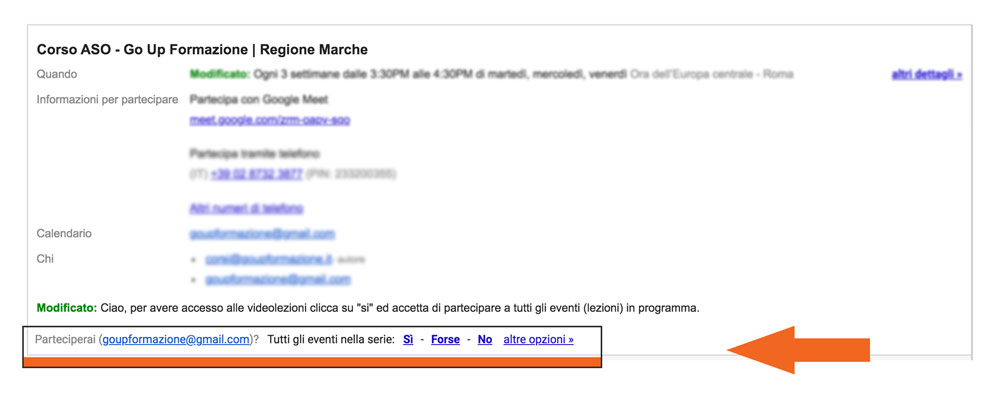 iscrizione calendar