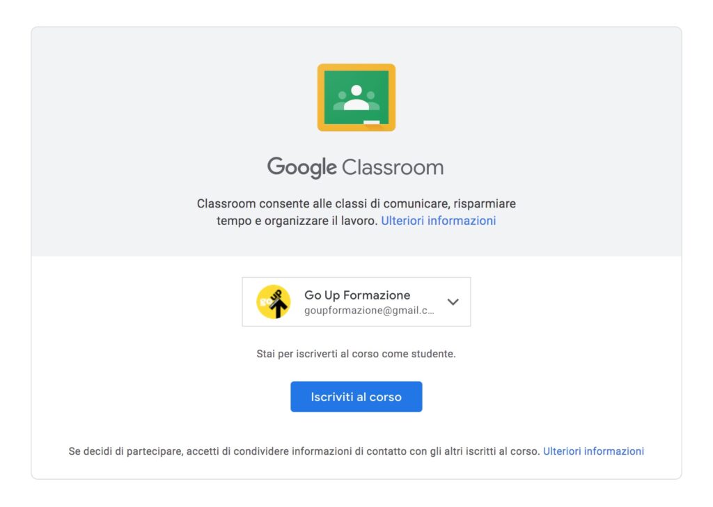 Iscrizione a Google Classroom